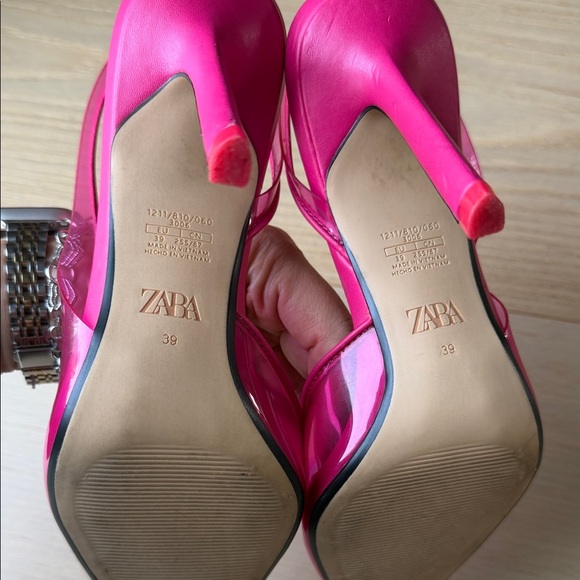 Zara Vibrant Pink and Orange Heels size 39/8 - Picture 6 of 7
